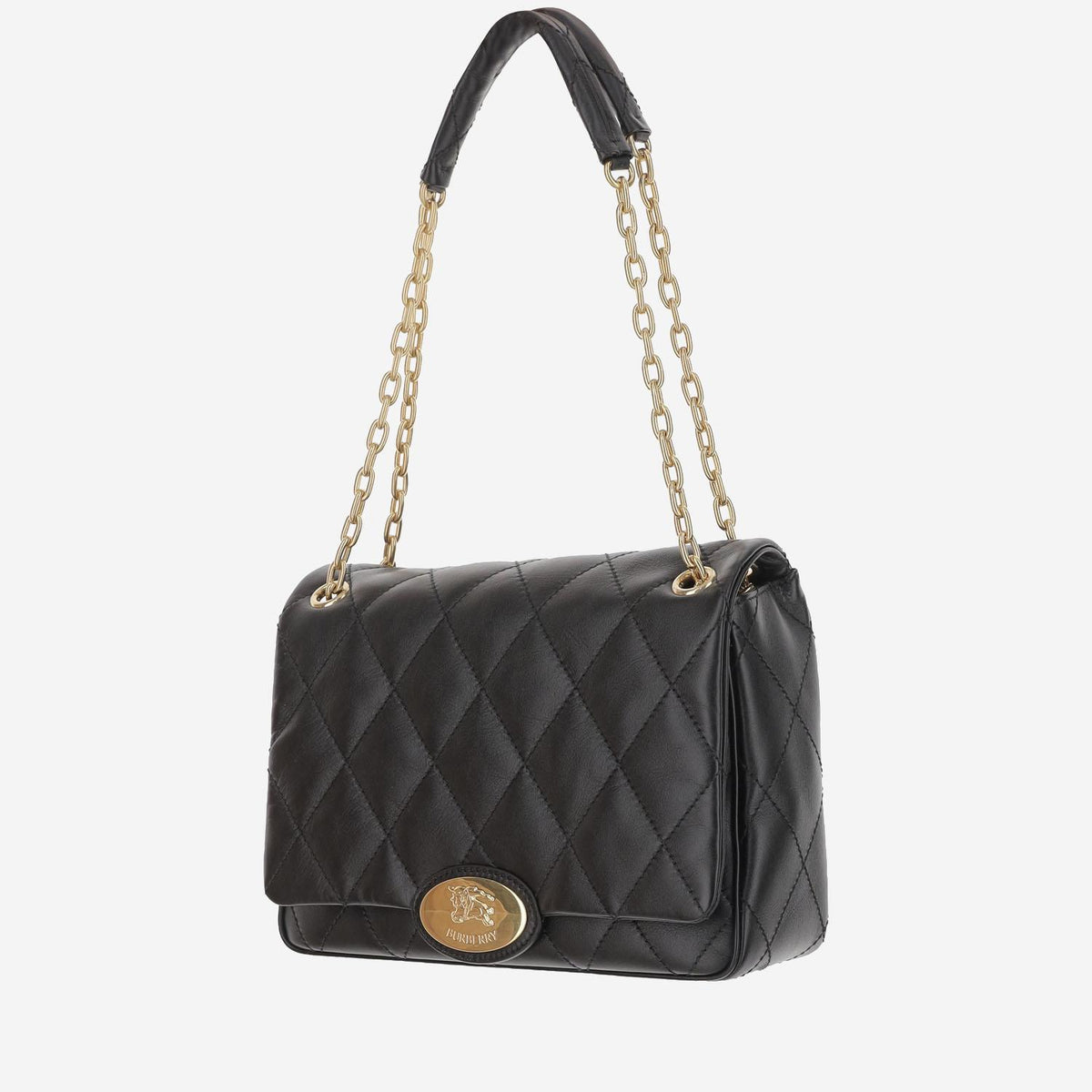 BURBERRY Black Leather Shoulder Bag
