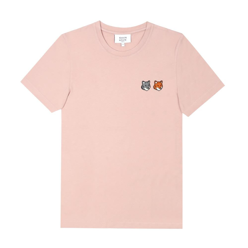 Maison Kitsune Double Fox Head Short Sleeve T-Shirt White Women