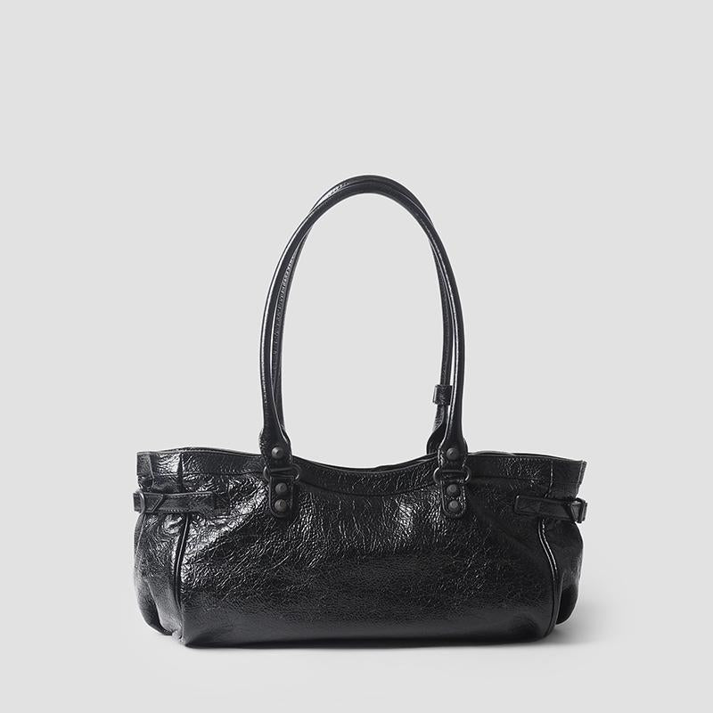 BALENCIAGA Le City East-West Shoulder Bag Black Leather