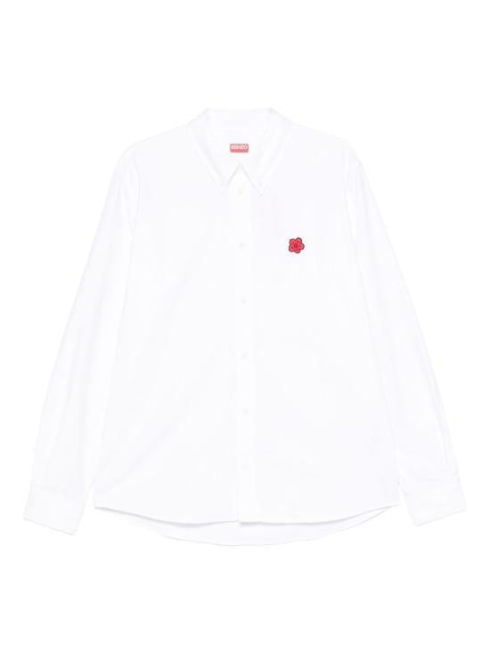 KENZO Long Sleeve Shirt for Men FG6 5CH410 9LO 01 WHITE DOM