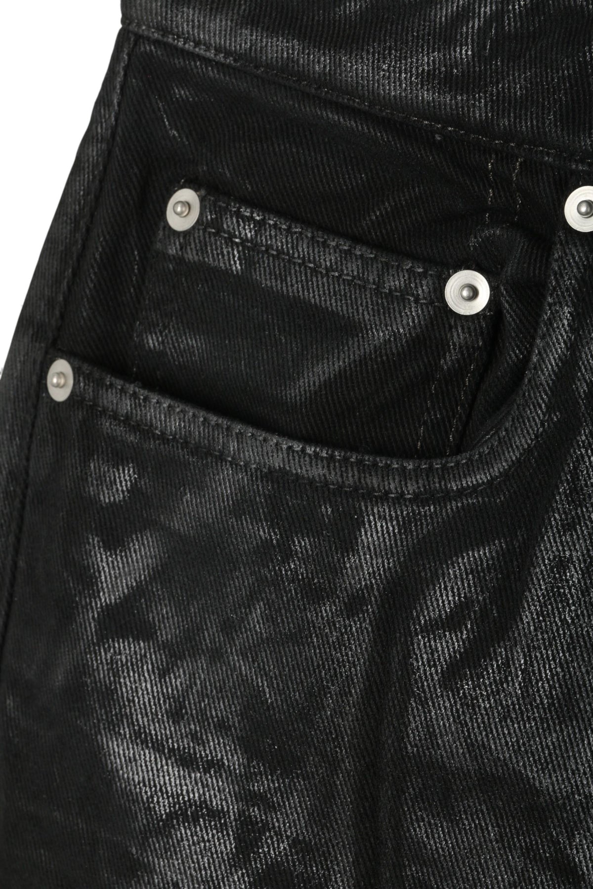 Rick Owens DRKSHDW Black Foil Denim Double Cargo Jeans DU01E3361 DCF 09