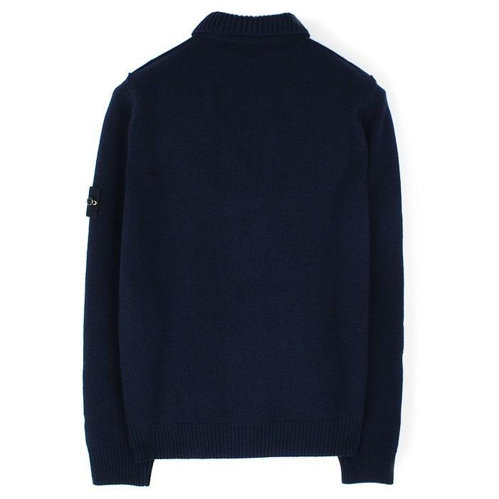 STONE ISLAND Navy Full-Zip Knit Cardigan Jacket Men K2S15 5100047 S00A3 V0020