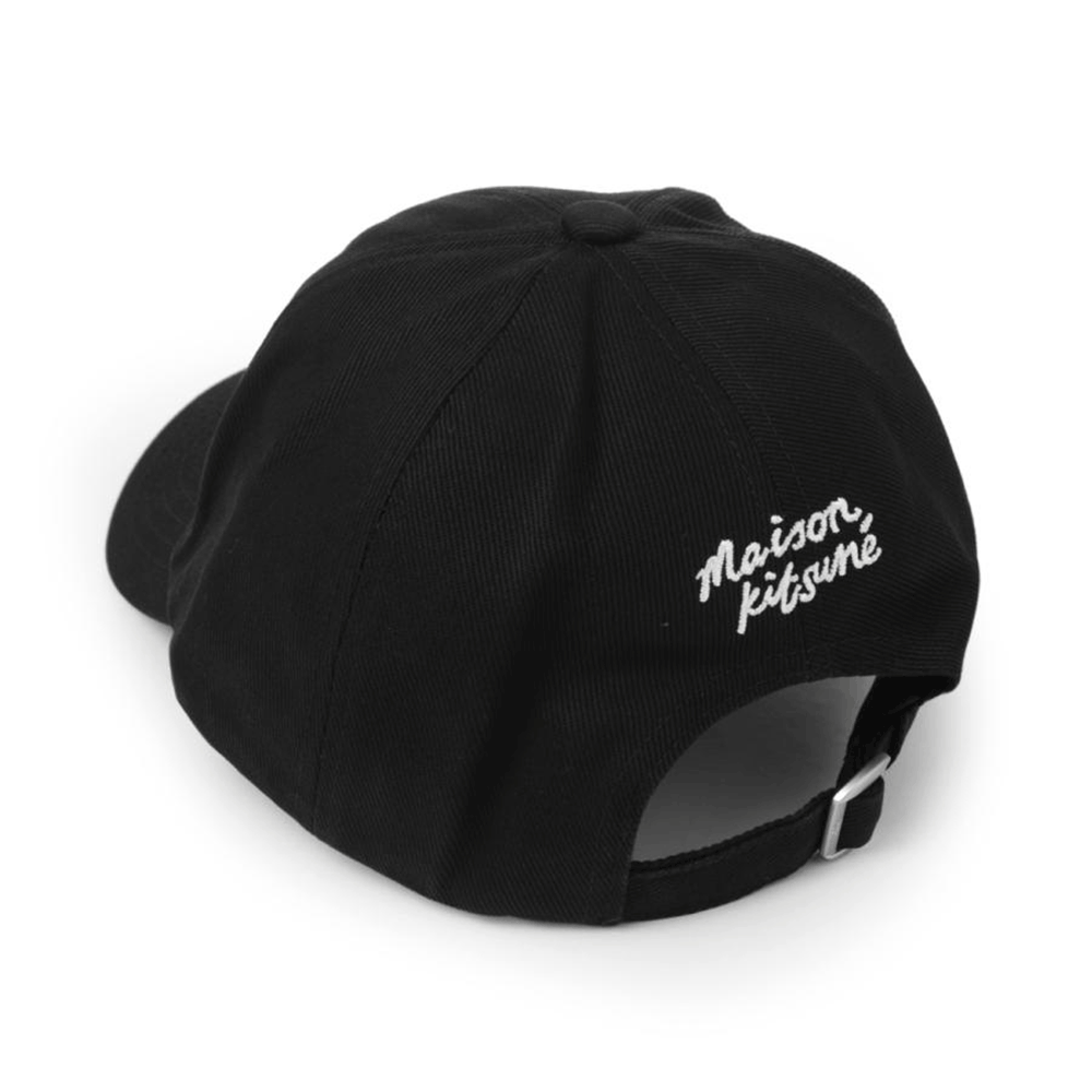 Maison Kitsune Large Fox Logo Unisex Cotton Baseball Cap Bla MM06103 WW0096 P199
