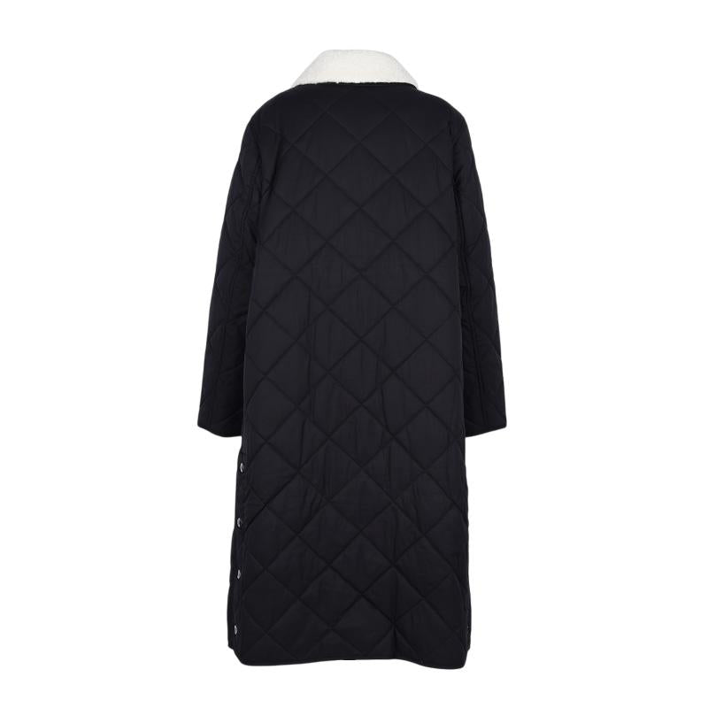 BURBERRY Camptown Long Quilted Gabardine Women’s Coat Black 80505671