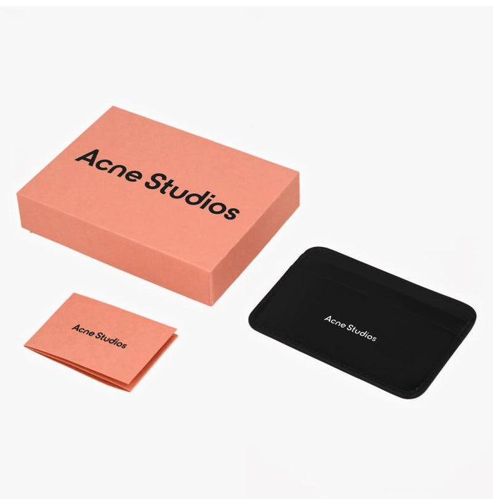 Acne Studios Unisex Leather Card Holder Wallet Accessory CG0262 BLACK