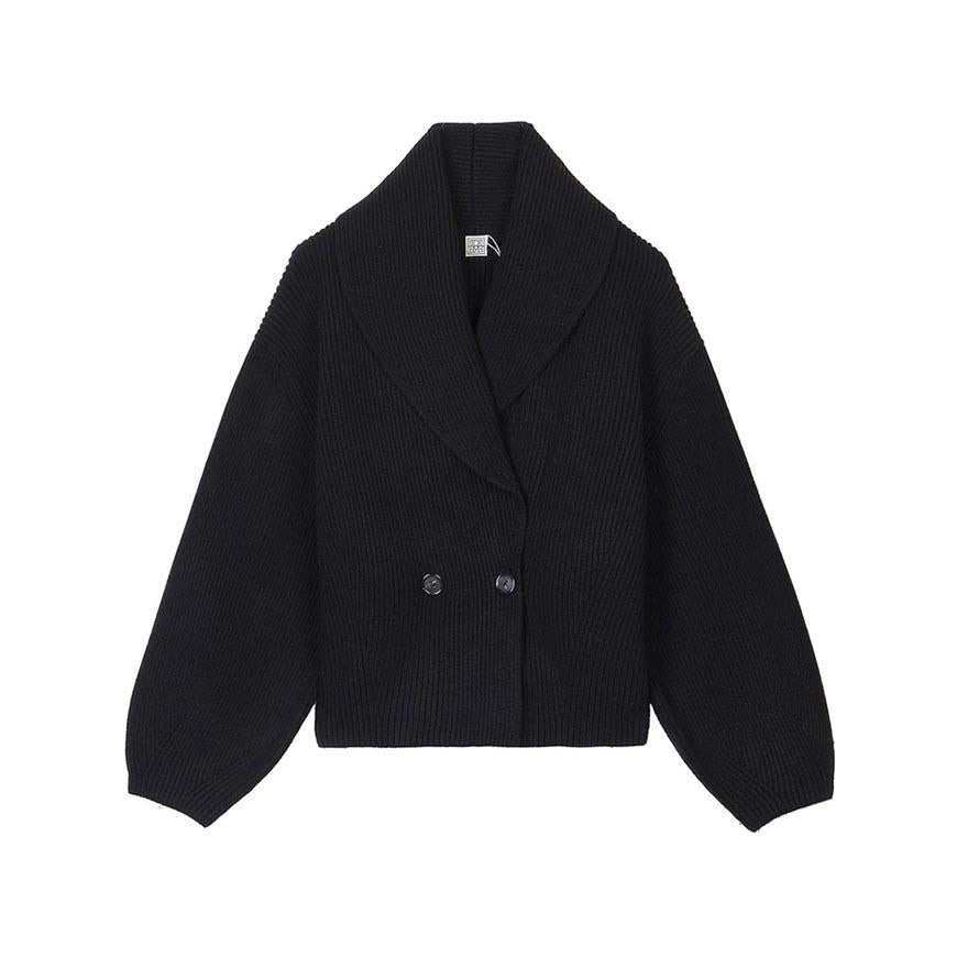 Toteme Women’s Shawl Lapel Cardigan Black Knit