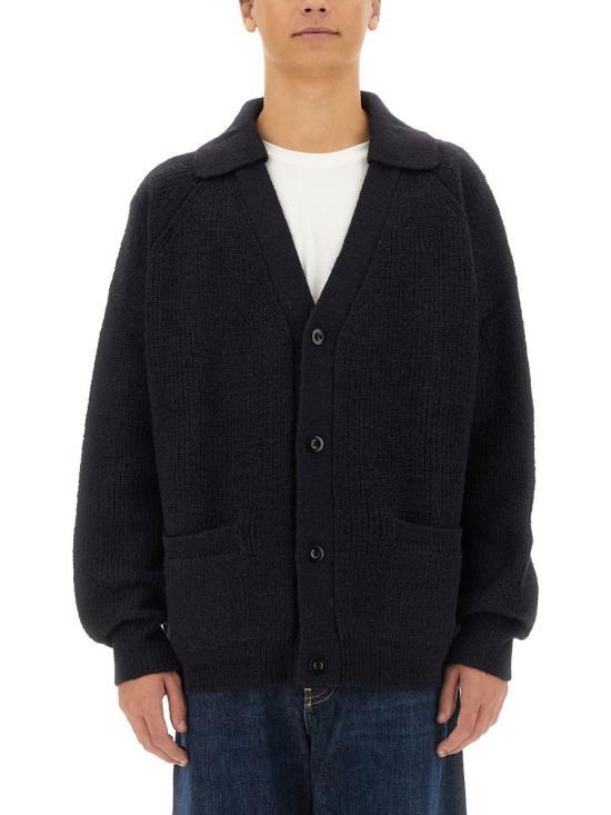 Margaret Howell Ink Wool Knit Cardigan for Men MHKN0509A24KLFINK