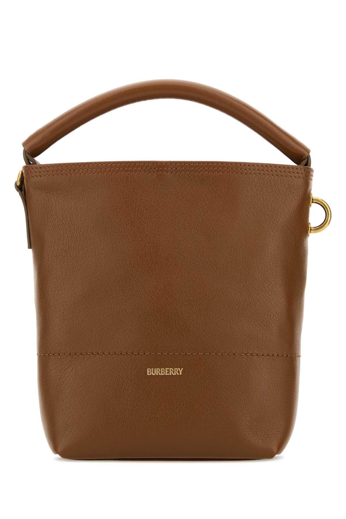 BURBERRY Leather Tote Shoulder Bag Black