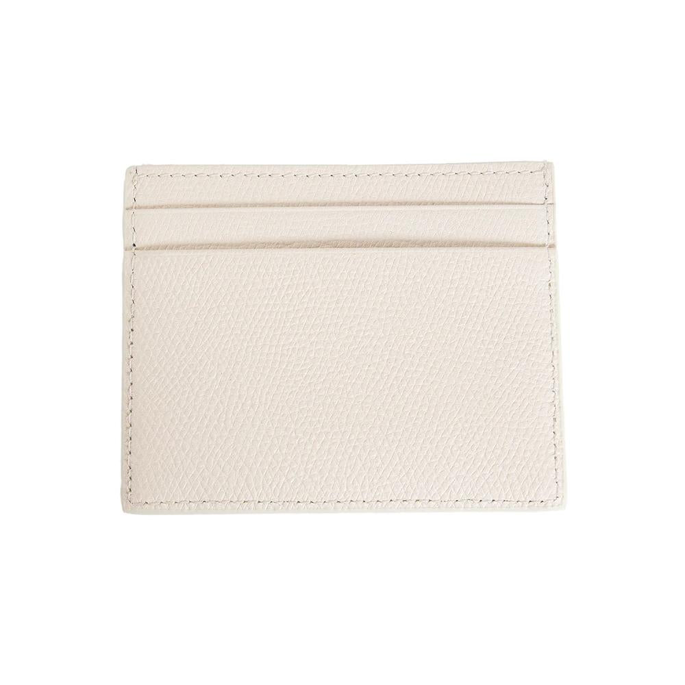 VALENTINO V-Logo Signature Ivory Leather Card Holder 7W2P0AJ7 SNP I16