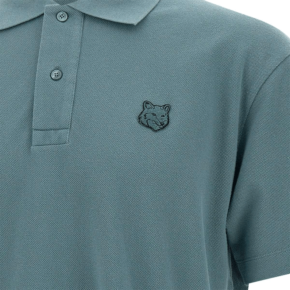 Maison Kitsune Bold Fox Logo Short Sleeve Polo Shirt for Men MM00210 KJ7010