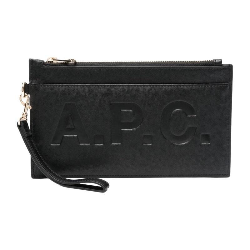 A.P.C. Market Pouch Clutch Bag Black Canvas