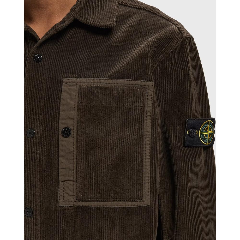 STONE ISLAND Corduroy Long Sleeve Shirt for Men Navy
