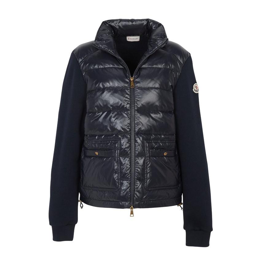 Moncler Women’s Zip-Up Sweatshirt Navy Cotton Knit Cardigan