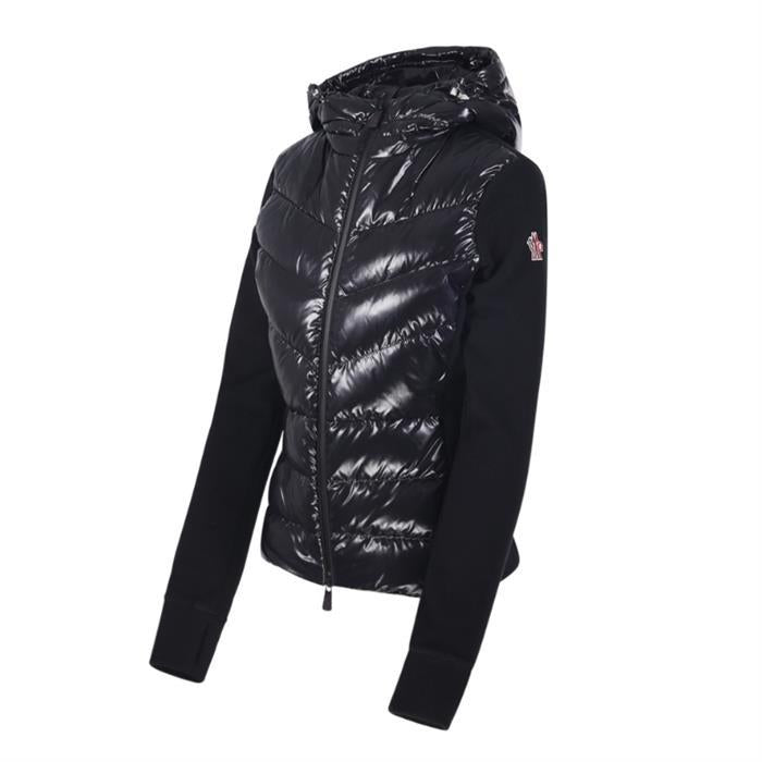 Moncler Grenoble Logo Patch Hooded Zip-Up Down Jacket Black