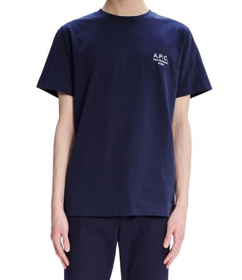 A.P.C. Navy Ecru Short Sleeve Cotton T-Shirt Men COHBUM26388TIQ DOM