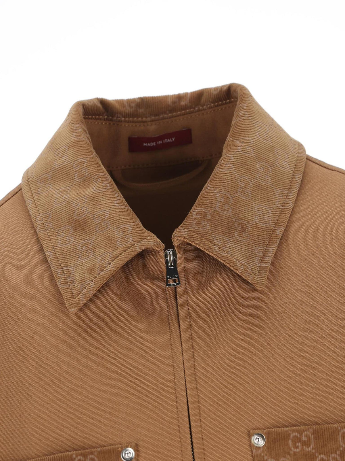 GUCCI Brown Wool Blend Zip-Up Jacket