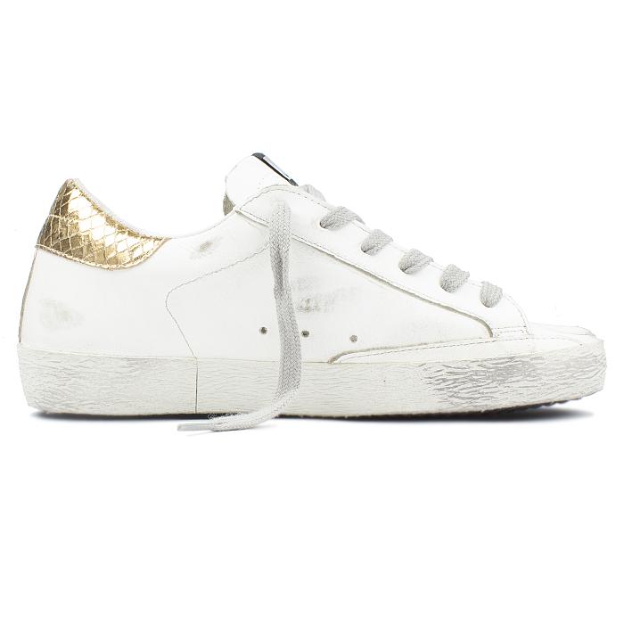 GOLDEN GOOSE Superstar Distressed Leather Low-Top Sneakers White