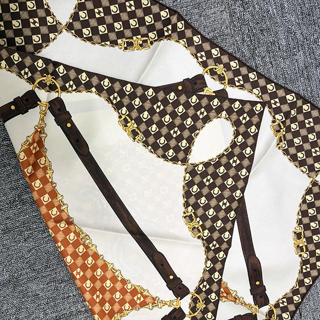 CELINE Triomphe Bandana Silk Twill Scarf 2AWB63L30 GAD9