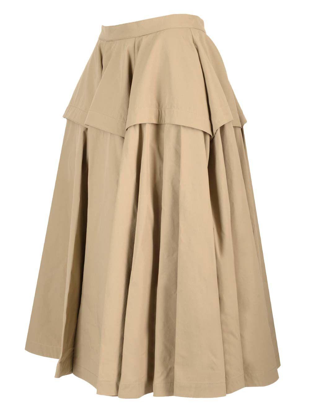 Bottega Veneta Black Wool Long Midi Skirt
