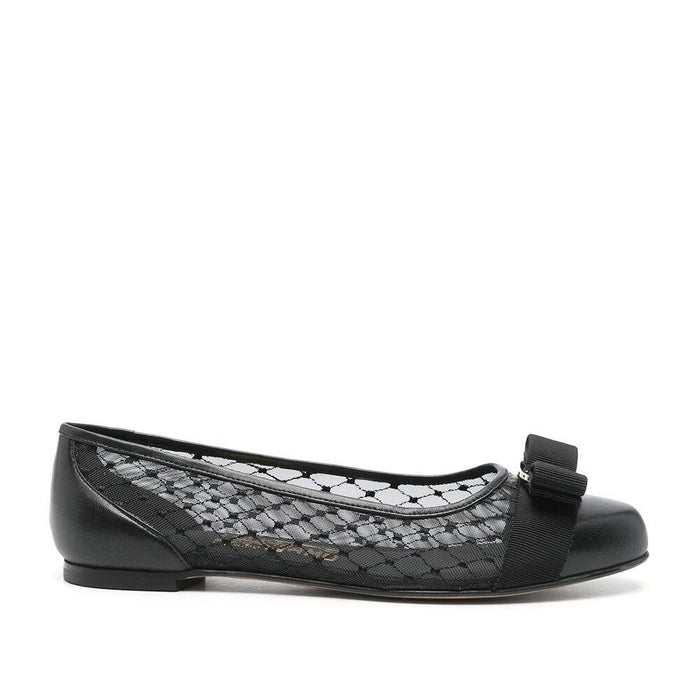 Ferragamo Mesh Ballerina Flats Women’s Black