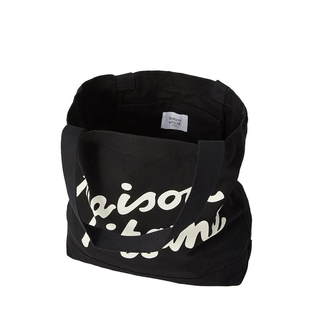Maison Kitsune Handwriting Logo Canvas Tote Bag Eco Bag PW05124 WW9042 P199