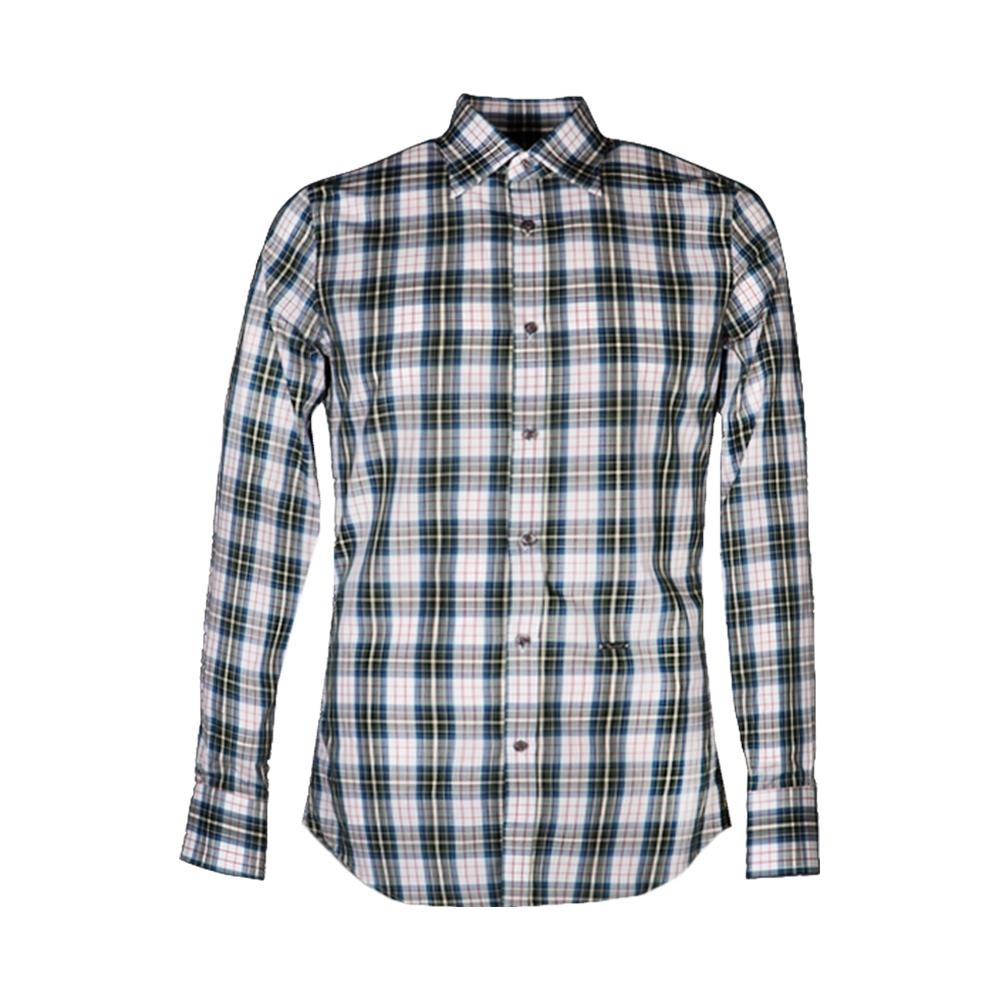 Dsquared2 Green Blue Check Long Sleeve Shirt S71DL0400 001