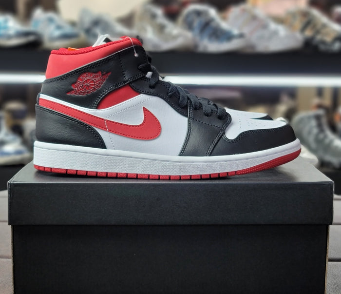 Nike Jordan 1 Mid Gym Red Black White High Top Sneakers