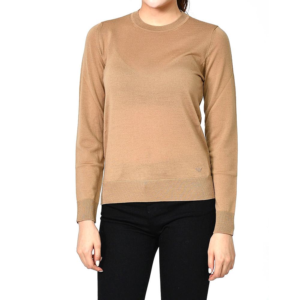 Emporio Armani Pure Virgin Wool Camel Crewneck Sweater
