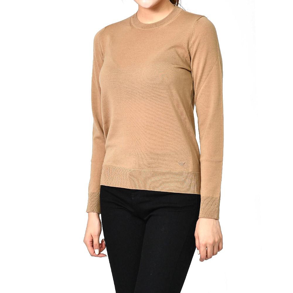 Emporio Armani Pure Virgin Wool Camel Crewneck Sweater