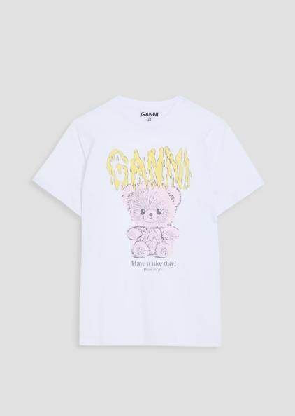 GANNI Short Sleeve T-Shirt T42893575 151 BRIGHT WHITE