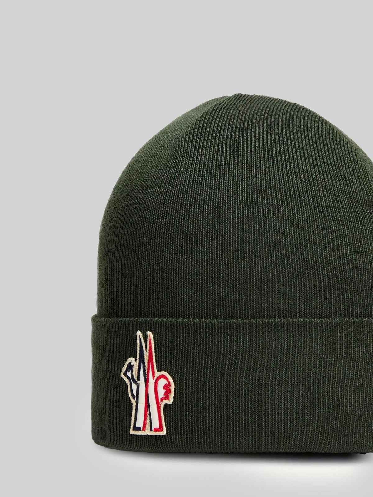 Moncler Ribbed Wool Beanie Hat Black Men's
