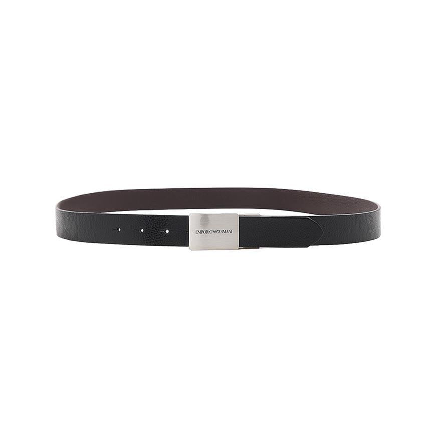 Emporio Armani Men’s Reversible Logo Buckle Leather Belt