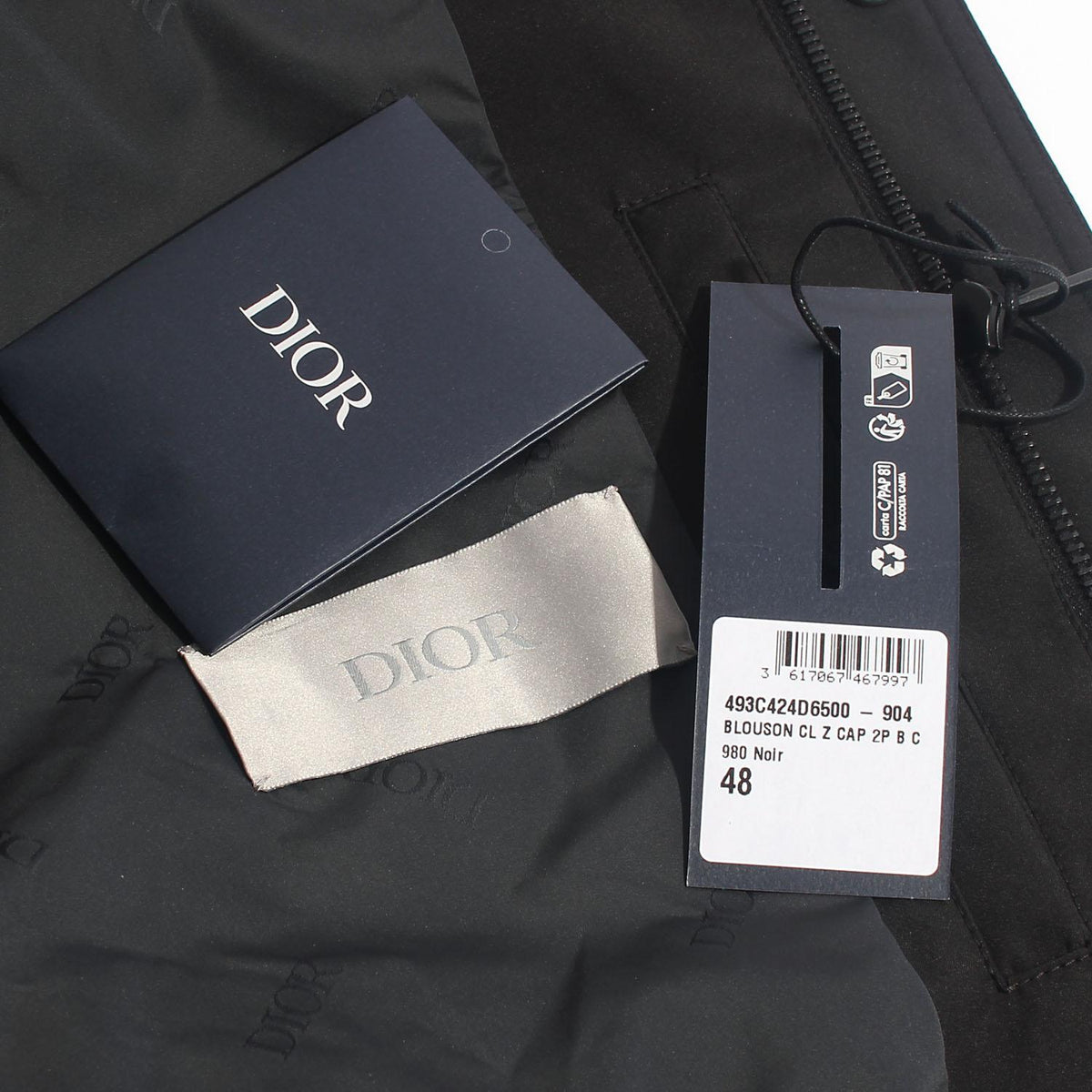DIOR MEN Embroidered Logo Hooded Jacket Black