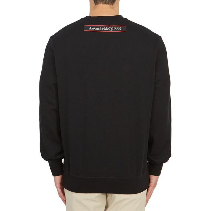 Alexander Mcqueen Black Logo Crewneck Sweatshirt for Men