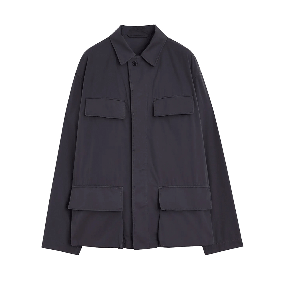 Lemaire Charcoal Workwear Jacket for Men OW1122 LF1352