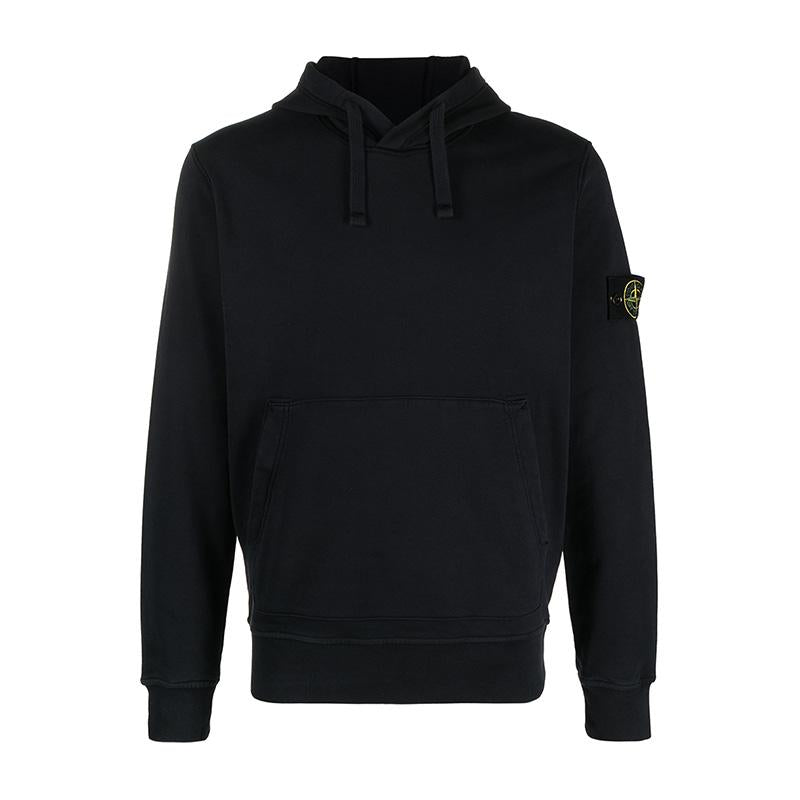 STONE ISLAND Logo Patch Navy Hooded Sweatshirt