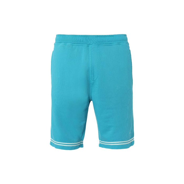 STONE ISLAND Light Blue Cotton Logo Embroidered Half Shorts