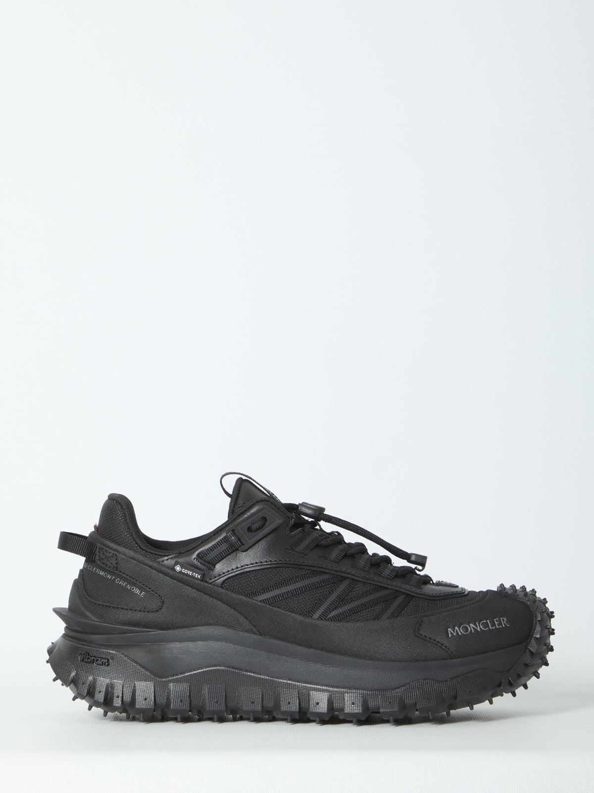 Moncler Black Leather Low-Top Sneakers