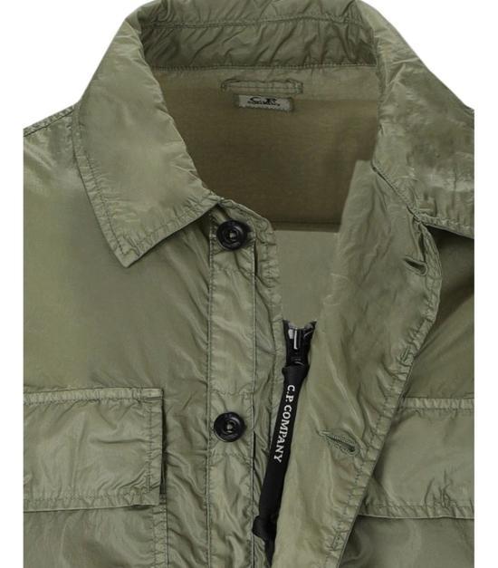 CP Company Agave Green Cotton Overshirt Jacket for Men 16CMSH113 A110030 G627
