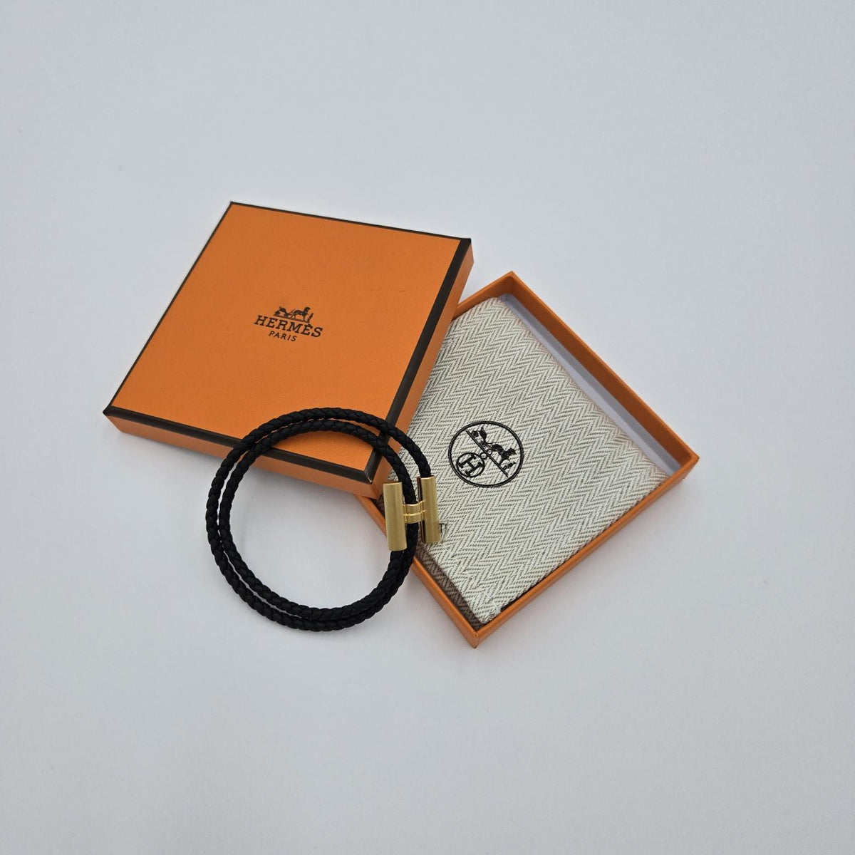 HERMES Men’s Tournis Tressee Bracelet Gold-Tone H068406FM