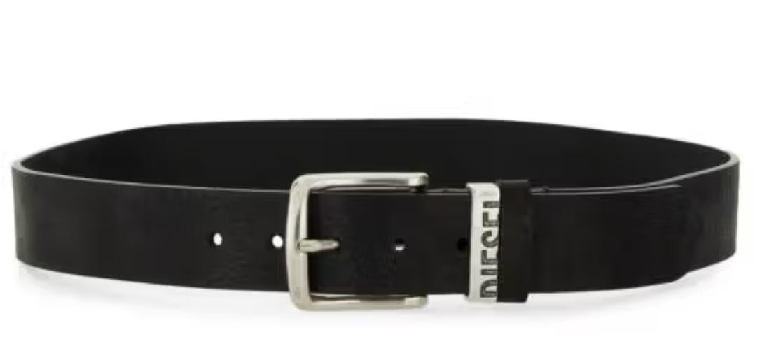 DIESEL B-Visible Leather Belt Black