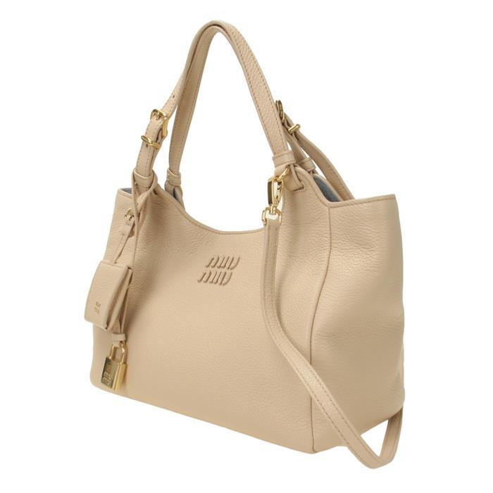 Miu Miu Women's Leather Logo Patch Tote Bag