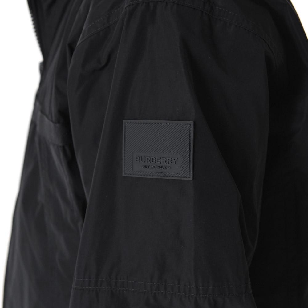 BURBERRY Harding Appliqué Lightweight Hooded Zip Jacket Black