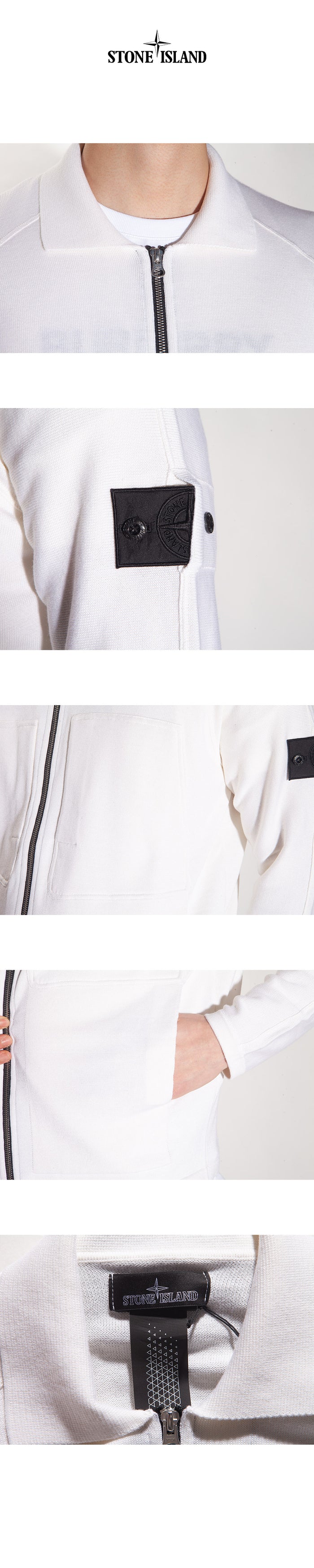 STONE ISLAND Shadow Project Cashmere Silk Collar Knit Zip-Up Sweater