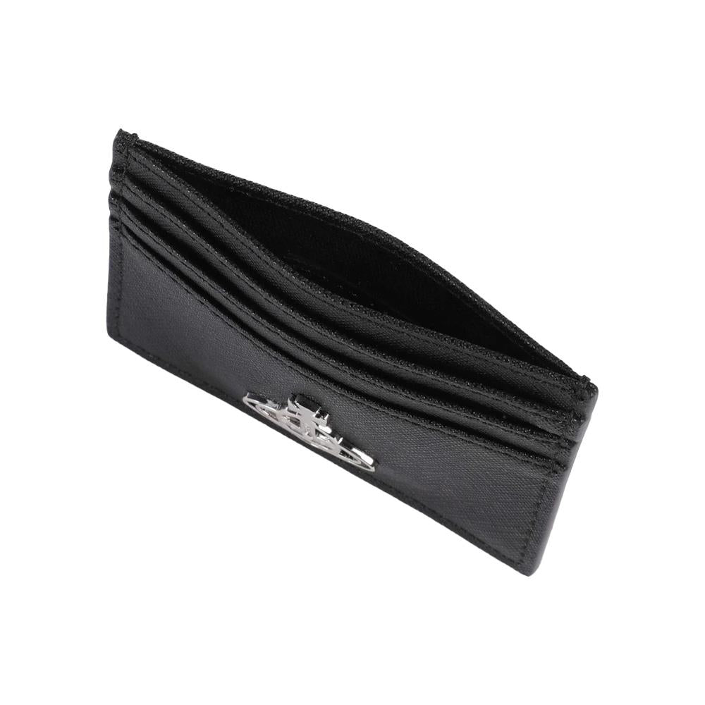 Vivienne Westwood Black Leather Flat Card Holder Wallet