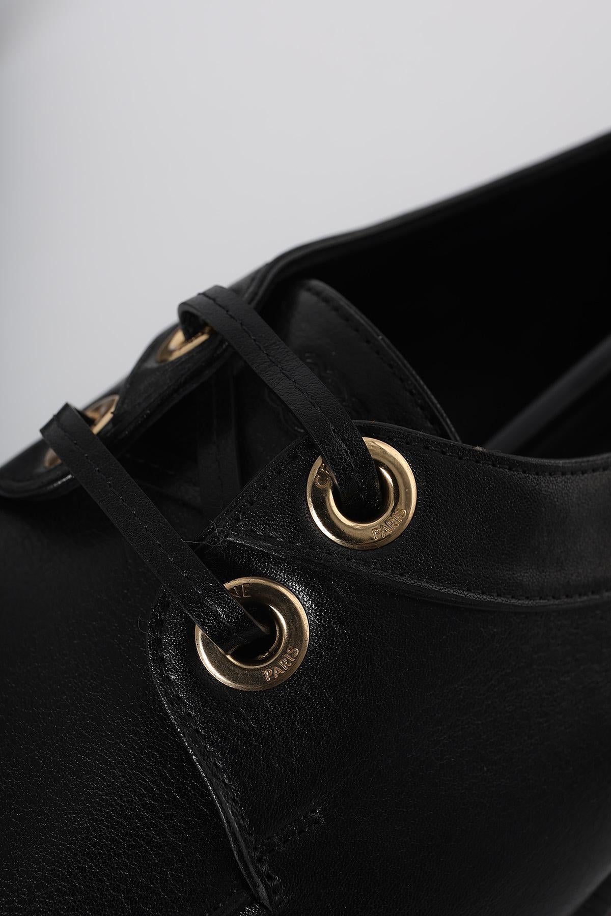 CELINE Supple Calfskin Deck Penny Loafers Black