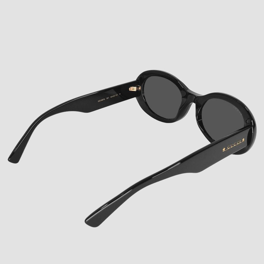 GUCCI Women’s Oval Logo Sunglasses Black