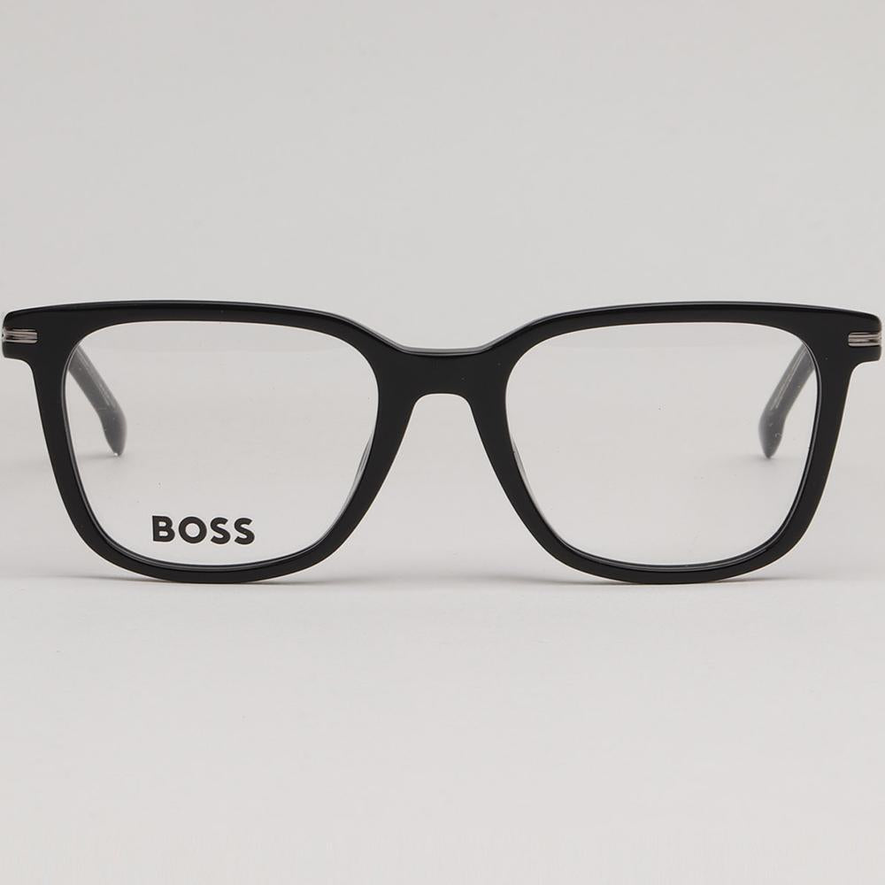 HUGO BOSS Black Rectangle Acetate Eyeglass Frames Asian Fit Unisex BOSS1541F 807