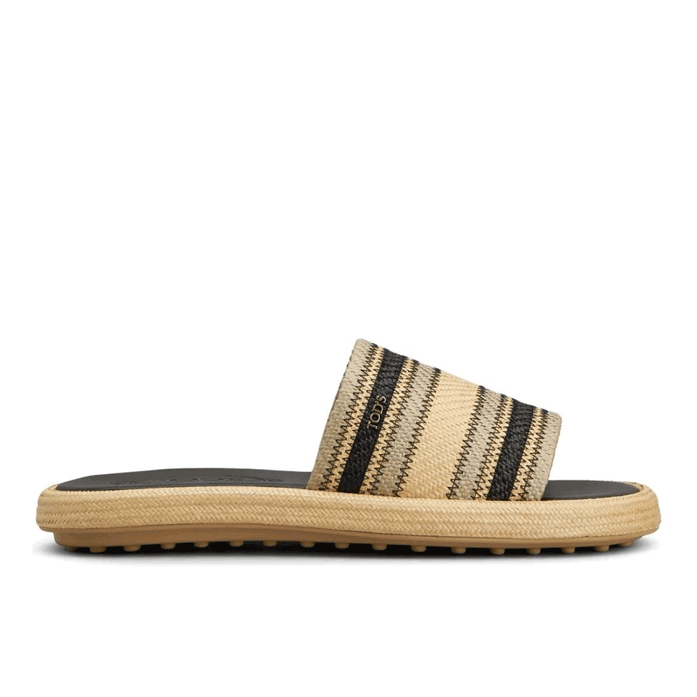 Tods Raffia Slide Sandals for Women XXW70L0JI30UDC XXCW
