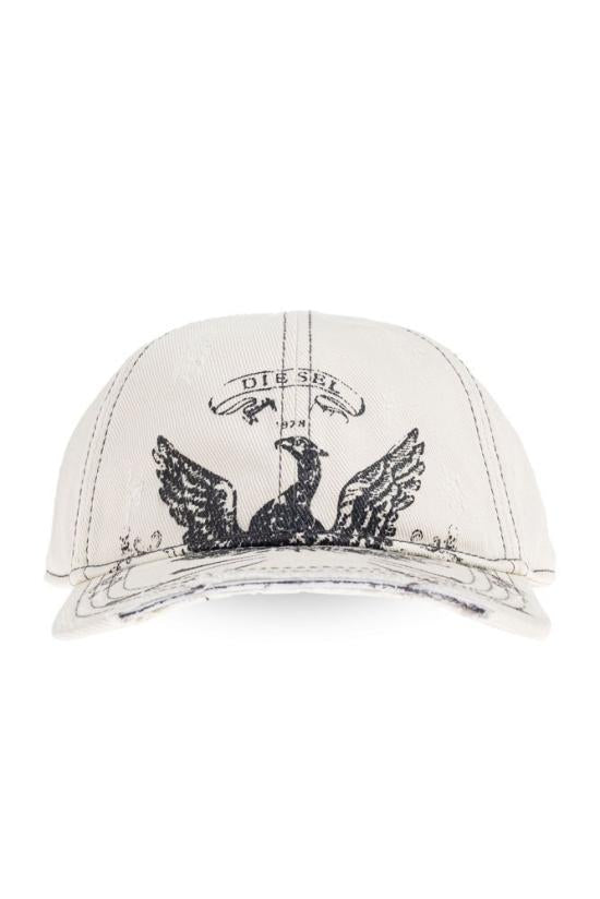 DIESEL Black Cotton Logo Baseball Cap A194600GIBD1AB DOM
